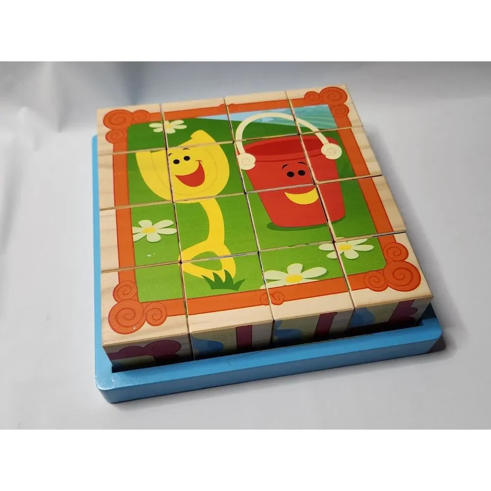 Melissa & Doug Blue’s Clues Wooden Cube Puzzle – 16 Cubes – 6 Scenes